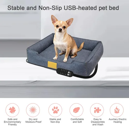 Vista 5 de Dog Heating Pad, USB Powered 4 Temp with Timer, Pet Heating Pads for Dogs Cats, for Fabric Material, Soft Comfortable Feature, Adjustable