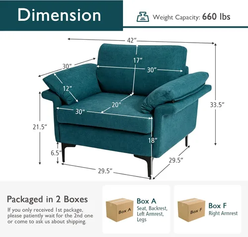 Vista 136 de Giantex Sofá modular de 3 asientos, 100.5 pulgadas de largo convertible con puerto USB y tomacorriente, cojín para reposabrazos, sofá modular