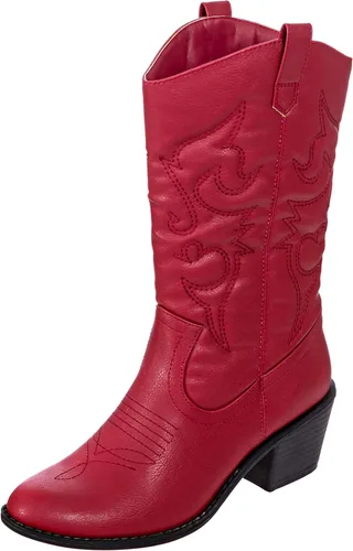 Vista 3 de Charles Albert - Botas estilo vaquero para mujer, botas con detalles bordados