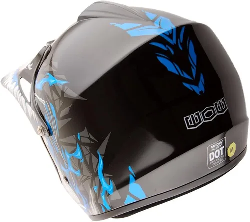 Vista 6 de WOW Casco de Motocross BMX MX ATV Bicicleta de Tierra para Jóvenes Niños Dragón Azul