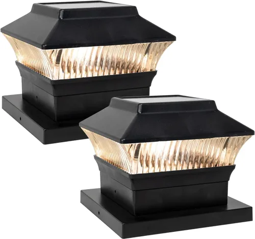 Vista 14 de Luces solares para tapa de poste (paquete de 2) – LED blanco cálido de 25 lúmenes, se adapta a 3.5 x 3.5 pulgadas y 4 x 4 pulgadas de madera/vinilo