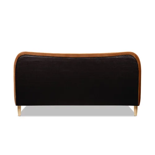 Vista 7 de Roman Curved Headboard Upholstered Platform Bed King Burnt Orange