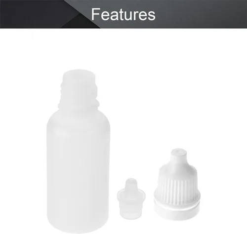 Vista 3 de Othmro Botellas cuentagotas de plástico de ojo de laboratorio de polietileno de 0.5 onzas, 10 piezas, gotero líquido exprimible de 0.0 fl oz, boca