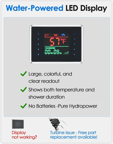 Vista 5 de ROVOGO Sistema de Torre de Panel de Ducha LED con Cabezal de Ducha de Lluvia con Niebla, Chorros Corporales, Ducha de Mano y Caño de Bañera, Luces