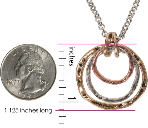 Vista 4 de SPUNKYsoul Boho 3 Círculos Colgante Hecho a Mano Tierra Océano Collar Joyería para Mujer Oro Plata Cobre Oro Rosa Multi-Metal