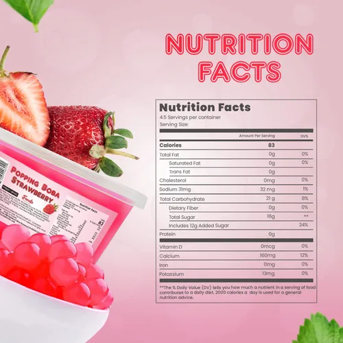 Vista 2 de Fanale Perlas Boba Popping para té de burbujas, 2 libras (1 libra x 2) Lichi de fresa Bursting Boba Pearls Bubble 15.87 oz X 2 Sabor a jugo