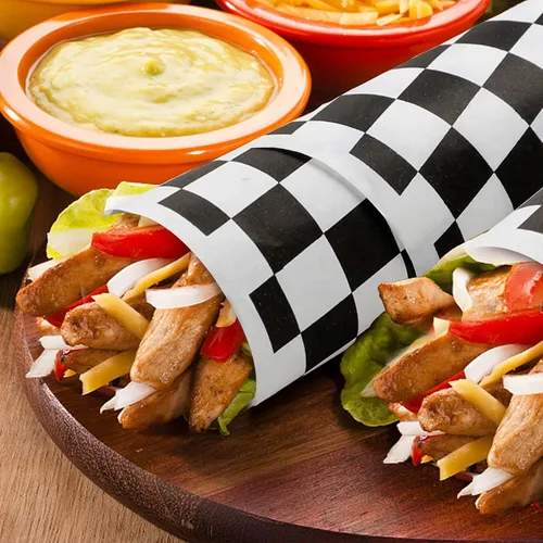 Vista 5 de Oomcu 200 hojas de papel encerado seco para delicatessen a cuadros en blanco y negro, forros de papel para canasta de alimentos de plástico