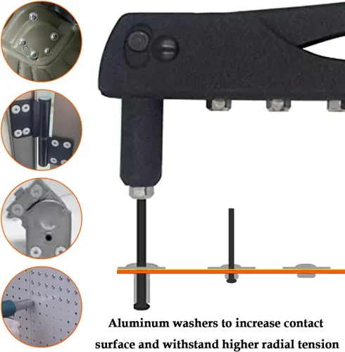 Vista 3 de Aifeier ET 50 juegos de remaches ciegos de aluminio con arandelas de remaches de aluminio de reserva, 3/16" x 3/4" (0.189x0.787 in) Remaches ciegos