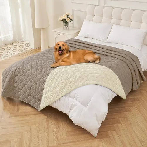Vista 171 de Smiry Funda impermeable para cama de mascota, suave y lavable, para cama, sofá, reversible, perros pequeños, medianos, grandes, gatos, diseño