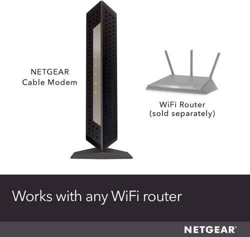 Vista 2 de NETGEAR CM1000 DOCSIS 3.1 módem alámbrico de alta velocidad. Velocidad de descarga máxima de 1.0 Gbps, certificado por Xfinity, de Comcast and Cox.