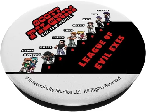 Vista 2 de Scott Pilgrim Vs. The World League Of Evil Exes PopSockets Grip and Stand para teléfonos y tabletas, Negro