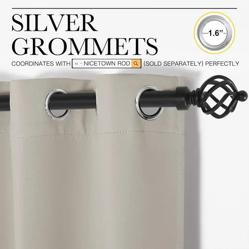 Vista 76 de NICETOWN - Divisor de habitación, cortina opaca divisora de habitación con función de aislamiento térmico, panel para puerta corredera o patio