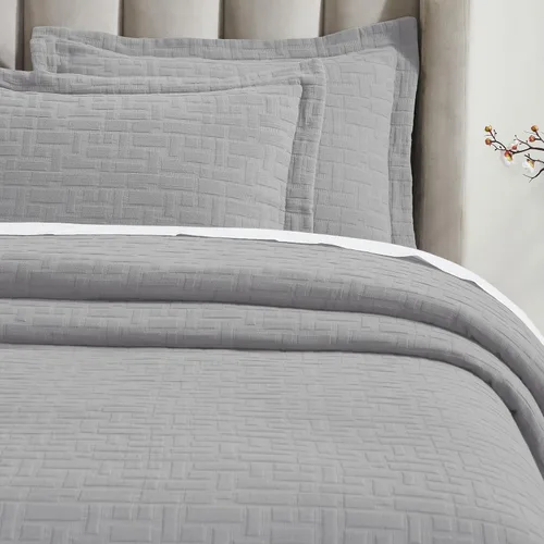 Vista 178 de Superior Fleur De Lis - Juego de colcha de algodón de 2 piezas, decoración de cama para el hogar, colcha decorativa con textura, 1 funda