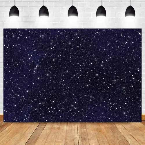 Vista 2 de Telones de fondo de estrellas de cielo nocturno Universo Space Theme Starry Photography Backdrop Galaxy Stars 5x3ft vinilo niños 1er cumpleaños