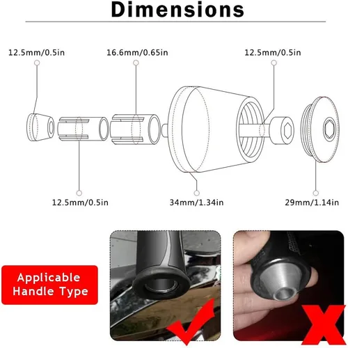 Vista 4 de Empuñadura universal de manillar de motocicleta de 7/8 "0.866 in para Suzuki dv650/s sv 650/dv650 dv650s SFV650 1999-2016