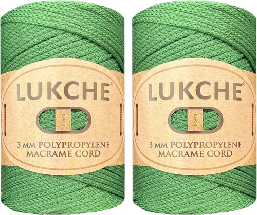 Vista 20 de Cuerda de macramé premium de poliéster de 3 mm, 147 yardas, 8.82 oz, 100% cuerda de macramé de polipropileno, hilo de color para crochet