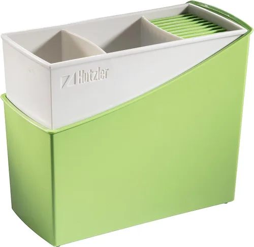 Hutzler Escurridor de cubiertos, 7.75 x 4 x 6.75 pulgadas, verde