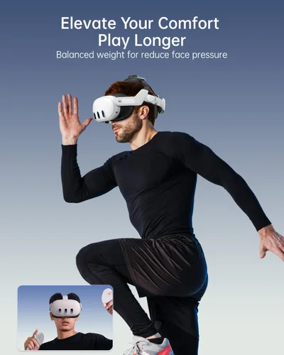 Vista 7 de ZYBER Adjustable Pressure-Free Head Strap for Meta Quest 3, VR Head Strap Replacement for Oculus Quest 3 Accessories for Enhance Comfort and