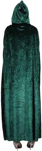 Vista 3 de Urban CoCo Capa unisex de terciopelo con capucha de longitud completa para fiesta de Halloween o cosplay