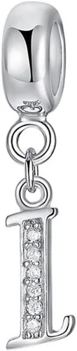 Vista 15 de Abalorio de letra inicial A-Z, dije de cristal del alfabeto, abalorio de aniversario para pulsera Pandora