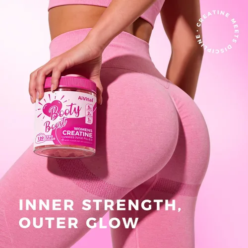 Vista 6 de AiVital™ - Gomitas de creatina para mujeres, 0.18 oz de creatina monohidrato de gomitas + 0.07 oz de colágeno + 0.04 oz de BCAA, fórmula específica