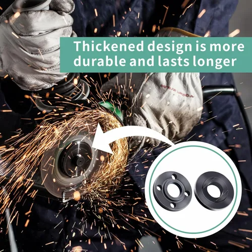 Vista 3 de Juego de llaves de tuerca para esmeriladora de 9 piezas, llave de esmeriladora de brida 5/8-11, tuerca de bloqueo de metal para esmeriladora