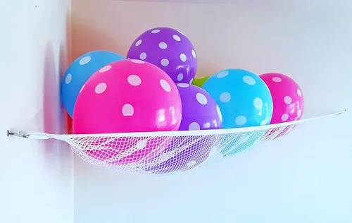 Vista 5 de Hamaca de almacenamiento de juguetes de peluche; rápida y divertida para organizar rellenos, bolas, ropa de cama, equipo para niños; red