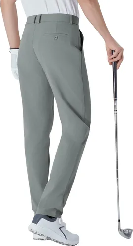 Vista 8 de Pantalones de golf altos para hombre, de 32/34, 36/38 pulgadas, elásticos, ligeros, de secado rápido, casuales con bolsillos