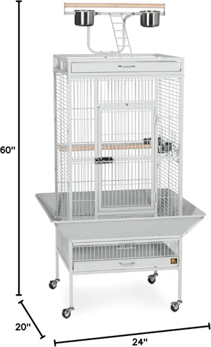 Vista 3 de Productos en hierro forjado Prevue para mascotas, selecta jaula de aves, negro Hammertone 3151BLK, Pewter