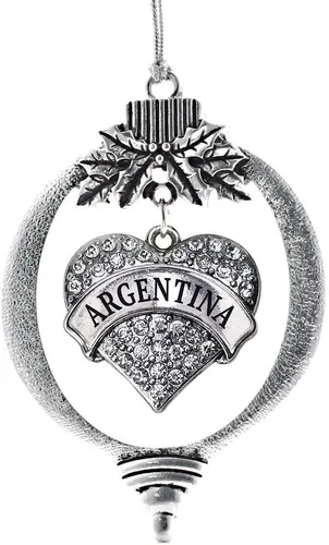 Vista 162 de Inspired Silver Adornos festivos de dije de corazón pave de plata con circonitas cúbicas