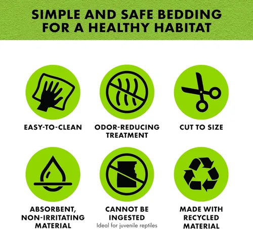 Vista 3 de Forro de sustrato para terrario de reptiles de Zilla, verde, 10G, 9.75" x 19.75