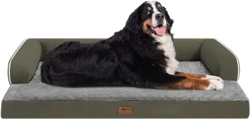 Vista 90 de Cama ortopédica extra grande para perros impermeable: cama de espuma viscoelástica para perros XL y extra grandes, sofá sofá, lavable con funda