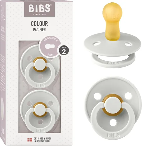Vista 57 de BIBS - Paquete de 2 chupetes Bibs Colour, calmante, libre de bisfenol A, punta redonda, látex de goma natural