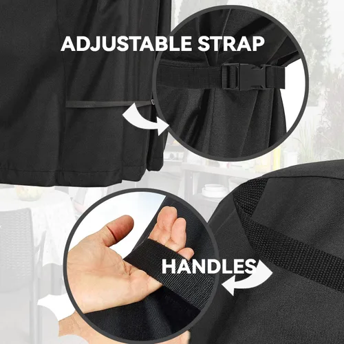 Vista 5 de Funda de mesa de preparación para exteriores, resistente, impermeable, para mesa portátil mediana Keter Unity, compatible con carrito de servicio