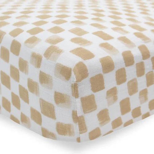 Vista 2 de Little Unicorn Sábana de cuna prémium Tela de muselina transpirable y súper suave (Adobe Checker)