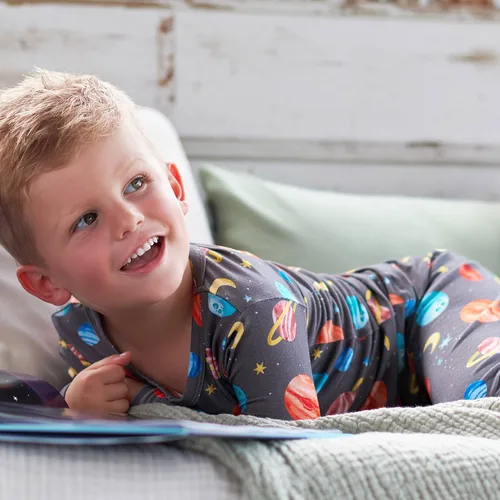 Vista 4 de Gerber Pijama unisex de 2 piezas para bebé y niño pequeño, con viscosa hecha de eucalipto