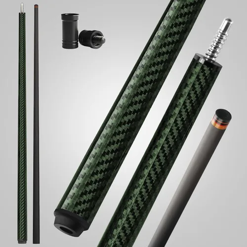 Vista 12 de Taco de piscina de fibra de carbono, eje de fibra de carbono premium, palos de billar Pro Taper con punta multicapa, agarre sin envoltura, junta