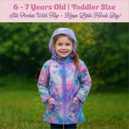 Vista 4 de ABG Accessories Abrigo de lluvia para niñas de 2 a 7 años de Disney Minnie, Mickey Mouse, Princess, Nickelodeon Paw Patrol