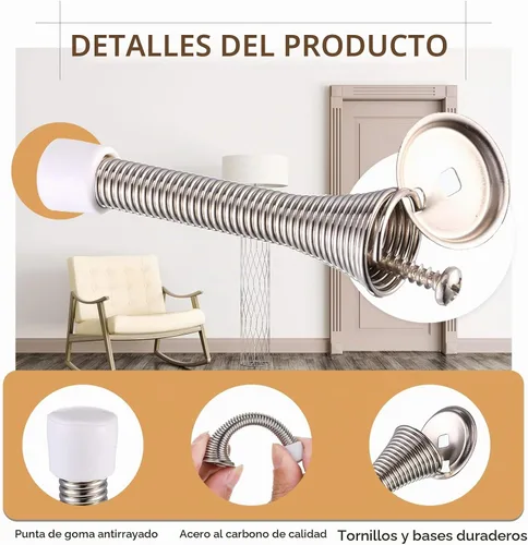 Vista 3 de Sadnyy 60 topes de puerta de resorte con puntas de goma a prueba de óxido, 3 pulgadas, flexible y resistente, tope de puerta de pared de resorte