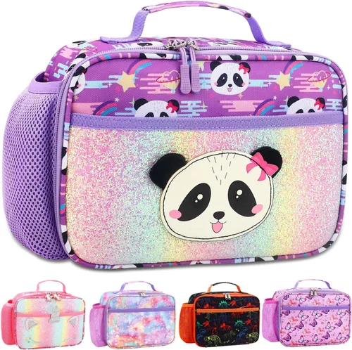 Vista 35 de RHCPFOVR Lonchera para niños – Lonchera aislada para niños y niñas, bolsa de almuerzo lavable y lonchera reutilizable para preescolar a prueba