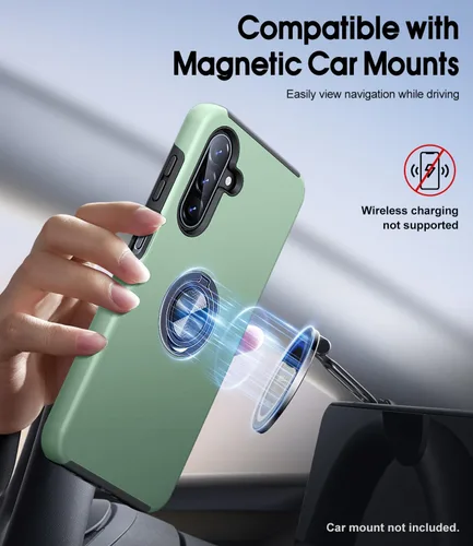 Vista 7 de JAME Funda para teléfono Samsung Galaxy A17/A26 5G con protector de pantalla [2 paquetes] Soporte de anillo Soporte Soporte de doble capa Militar a