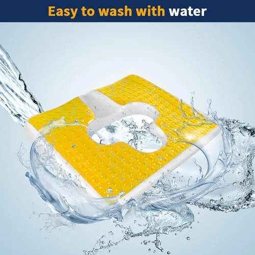 Vista 5 de Cojín para úlceras de cama para trasero, diseño de pendiente triangular de apertura en forma de T, almohada de alivio de presión de úlceras por