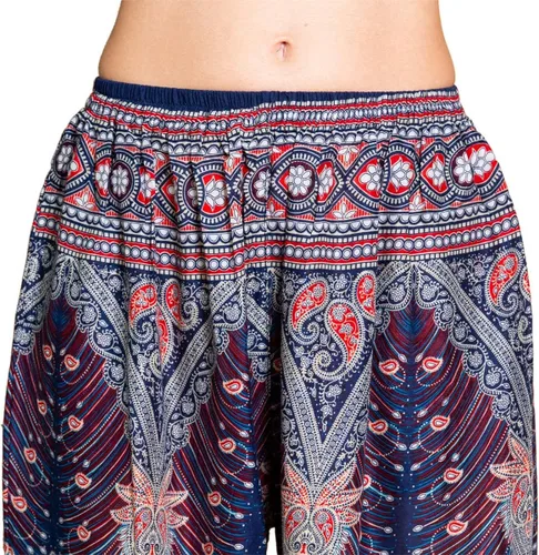 Vista 9 de PANASIAM Muck Harem Pantalones en diseño de pavo real, 100% natural, suave, viscosa, de producción justa.