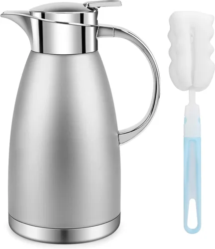 Vista 9 de Jarra de café de 61 onzas con aislamiento térmico de acero inoxidable para café, agua caliente, té, bebidas calientes, mantiene 12 horas calientes