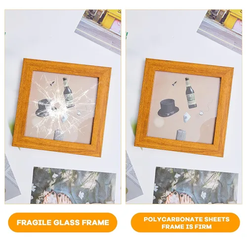 Vista 5 de Zonon 5 piezas de hojas de policarbonato transparente 25.5 x 20.5 x 0.05 cm Hoja de plástico delgada Panel de plástico resistente con papel