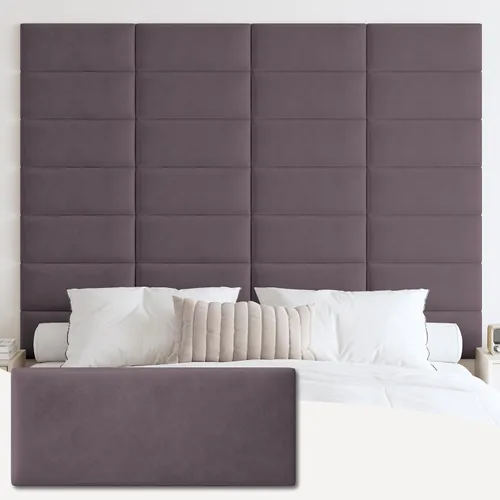 Vista 14 de IFNOW Cabecera tapizada para montar en la pared, paneles de pared 3D insonorizados para despegar y pegar, cabecero copetudo reutilizable y extraíble