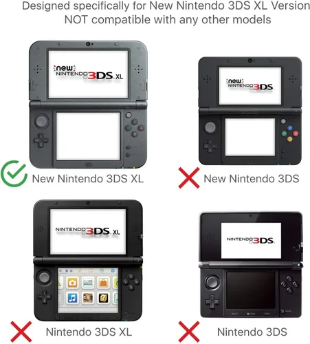 Vista 2 de Funda protectora para Nintendo 3DS XL - Carcasa rígida transparente transparente para Nintendo 3DS XL LL 2015 - Nuevo diseño modificado sin bisagra