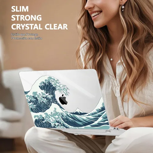Vista 5 de May Chen Funda compatible con MacBook Air de 13 pulgadas 2022 2021, versión 2020-2018 Modelo: M1 A2337 A2179 A1932, carcasa rígida de plástico