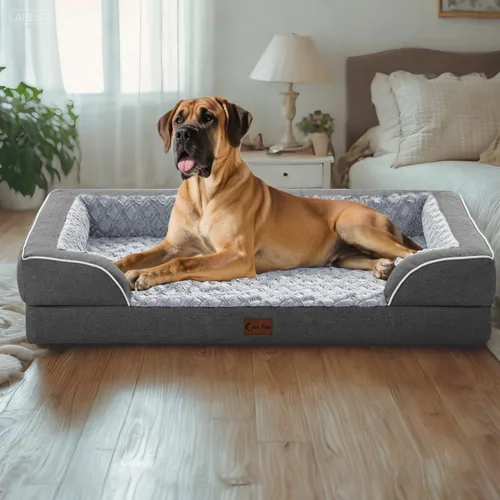 Vista 7 de Camas ortopédicas XL para perros, cama grande de espuma viscoelástica impermeable para perros de tamaño extra grande de 45 x 35 pulgadas, parte