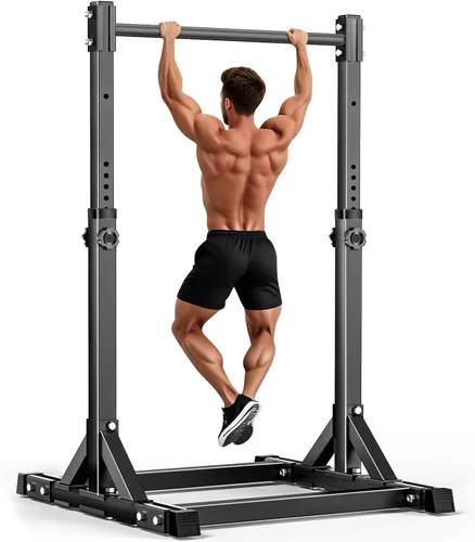 Vista 9 de AFFLUENT Power Tower - Barra de dominadas ajustable de pie, barra de dominadas para gimnasio en casa, estación de torre de dominadas multifunción